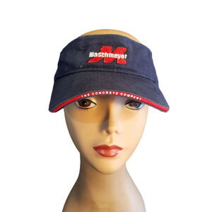 AMC Deluxe Headwear Visor Embroidered Maschmeyer Concrete Loop & Hook Strap Blue